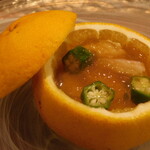 肉割烹 五平 - 八寸 神座(かんざ)夏みかん(おまかせコース料理)