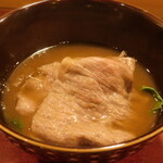 肉割烹 五平 - 火の物 完成したサーロインすき焼き(おまかせコース料理)