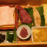 肉割烹 五平 - おまかせコース料理に使ういろいろな食材