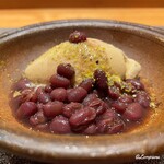 丸新 - 大納言小豆と焙じ茶のアイスクリーム