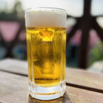 ヨロン島ビレッジ - ドリンク写真:◎外で飲み生ビールは美味い❗️