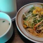 ガンジス川 - サラダとスープのセット