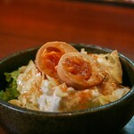 Crispy potato salad and boiled egg