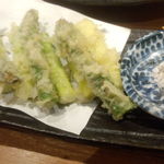 梅月 - アスパラ天ぷら