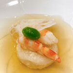 蕎麦割烹  倉田 - 新蓮根饅頭、車海老、新蓮根、新銀杏