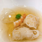 蕎麦割烹  倉田 - 新蓮根饅頭、車海老、新蓮根、新銀杏