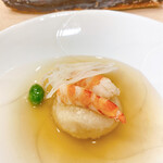 蕎麦割烹  倉田 - 新蓮根饅頭、車海老、新蓮根、新銀杏