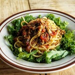 ケールとイワシラグーの絶望スパゲッティ＋GAP認証野菜ビュッフェ
