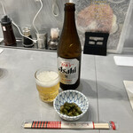 世界一のカキフライと肴 わぶ - 瓶ビール550円