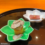 らん亭～ 美日庵 - フランス鴨の鴨ロースと賀茂茄子にオレンジとフォアグラとトリュフ