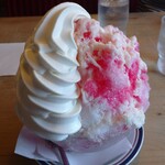 Komedako Hiten - ミニいちご、ソフトクリーム、練乳かき氷(税込670円)