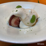 らん亭～ 美日庵 - 冷燻仕立の鮪の生ハムと無花果甘露煮の白和え