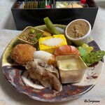 らん亭～ 美日庵 - 二段重の御弁當のおかず色々