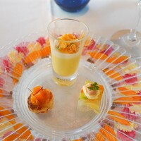 モナリザ 丸の内店 - スイートコーンのムース、天使の海老ガレット、夏野菜テリーヌ