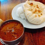 印度料理シタール - 南インドマトンカレーとハーフナン＆ハーフライス
