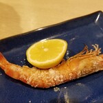 出羽鮨 - 車エビ塩焼き。