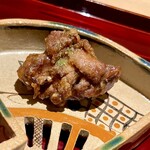 銀座 しのはら - ⑦スッポンの唐揚げ～お店のスペシャリテかな。スッポンの唐揚げを鰻の蒲焼風の味わいに仕上げたもの。身離れが良く脂の濃いスッポンの身を引きこまれるような蒲焼風で。好きです♡