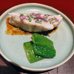 馳走 啐啄一十  - 駿河湾産黒むつの炭火焼き、甘長唐辛子添え♪