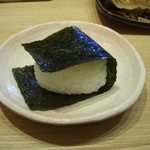 我馬 - 餃子ランチのお結び。