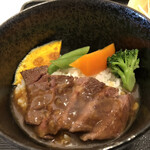 YAKINIKU BAR TAMURA - ステーキ丼アップ