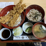 そば染 - あなご・イカ天丼+蕎麦セット　1,050円税込
