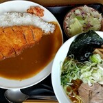 Katsugen - ”男のロマン定食”醤油らーめん＋カツカレーセット＠1300円