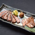 Grilled Cow tongue & grilled beef skirt steak