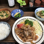 ふじや - 本日のランチ　豚バラの味噌炒め定食 ちりめんやっこ お新香　870円