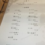 寿し芳 - メニュー。