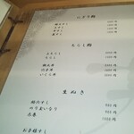 寿し芳 - メニュー。