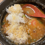元祖めんたい煮こみつけ麺 - ライス投下
