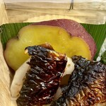 フェアフィールド・バイ・マリオット - 海の京都 にぎわい弁当
だし巻き玉子
さつまいもの甘露煮
酢蓮根
京都の海で獲れた 旬の魚の幽庵焼き