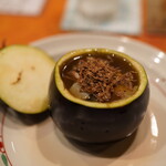 日本料理 たかむら - 加茂茄子とスッポンのスープ
