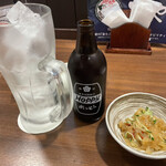 庄や - 黒ホッピーセット、お通し