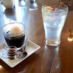 四国村カフェ - コーヒーゼリー、レモンスカッシュ