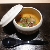 和牛lab K - 牛骨&テールのスープ(3日煮込み)の茶碗蒸し、テール肉載せ