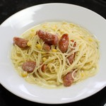 永田台 - ソーセージのガーリッククリームスパゲティ