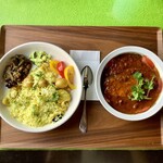 スプーンソング - 【2022年6月1日(水)】鮭のベルベレ(カレー)とベジ(ポテト)プラオプレート