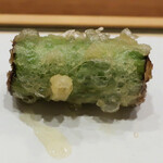 天婦羅 みやしろ - アスパラガスの根っこの天ぷら