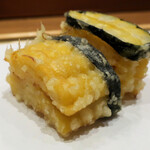 天婦羅 みやしろ - とうもろこしの芯の天ぷら