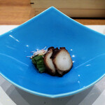 天婦羅 みやしろ - 佐島産真蛸、九条ネギの酢味噌掛け