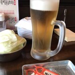 100えん串カツ - ドリンク写真:千ベロセットの生ビール♪(^-^)