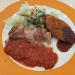 ジョナサン - チキングリルトマトソース＆白身魚フライ