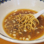らーめんセンター トミオ - 煮干し玉ハーフ（煮干し中華そばの残ったスープに投入！！）