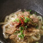 煌 焼肉 - 柔らか牛しぐれ煮の白出汁うどん