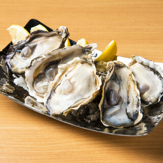 Carefully selected raw oysters