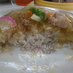 のざわ食堂 - あんかけ丼はまさに中華丼（単品ではややボリューム的には物足らないので大盛りをお勧めします）