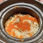 会席応為 - 飯物：えぼ鯛と木の子の土鍋ご飯 青海苔の味噌汁