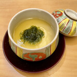 兄弟寿し - あおさと梅干しの茶碗蒸し