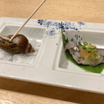 かゆう美酒美食 - ○突き出し(梅貝＆子烏賊)